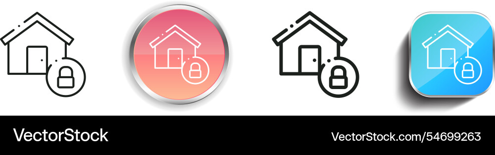 House icon thin linear regular and button style vector image