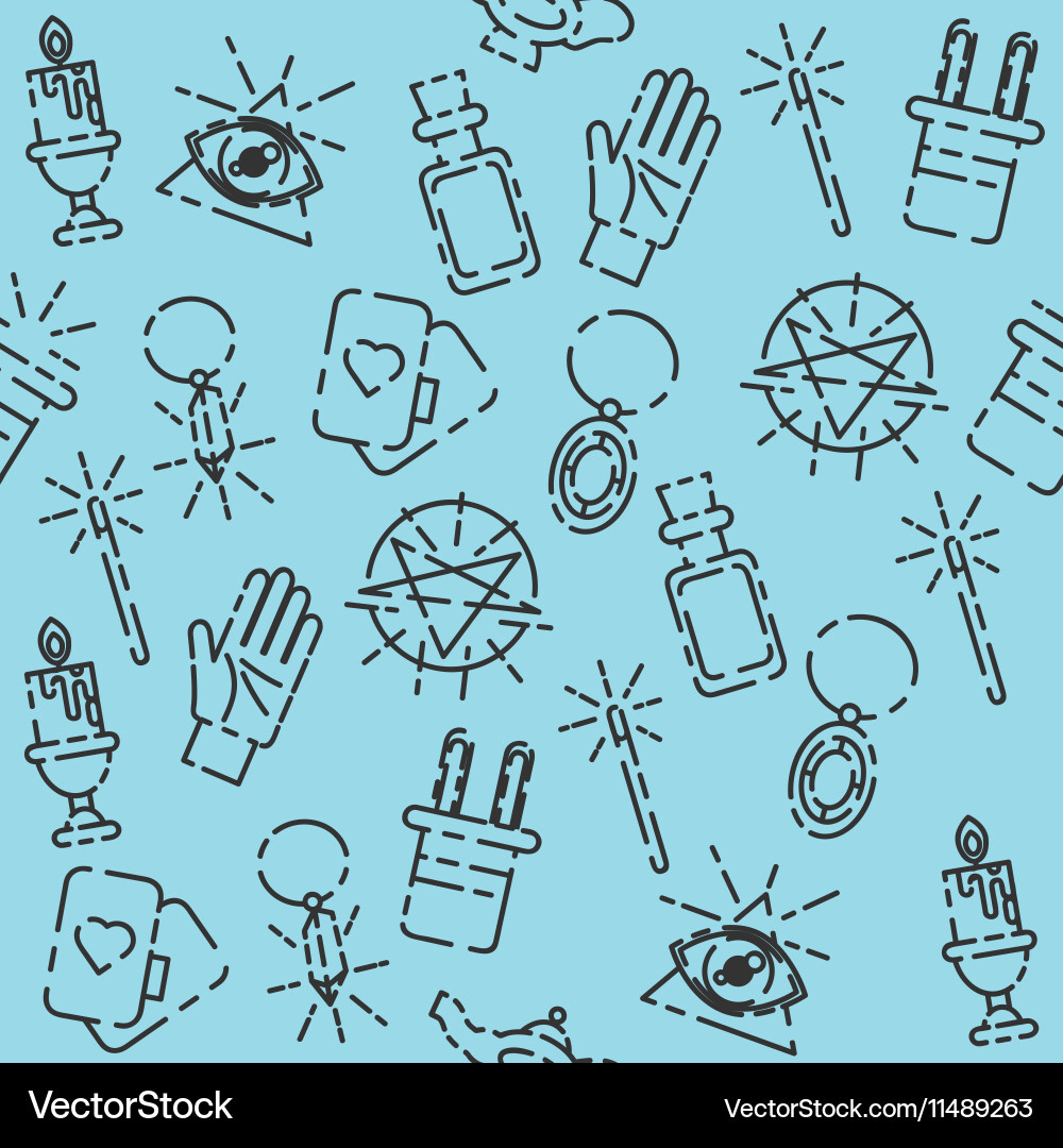 Magic set pattern vector image