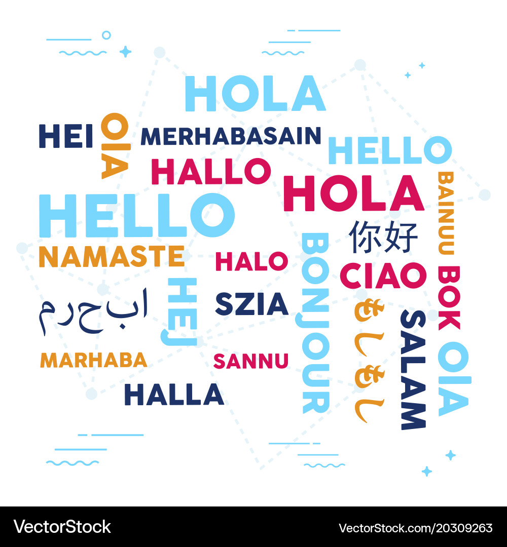 Multi Language Greetings Background vector image