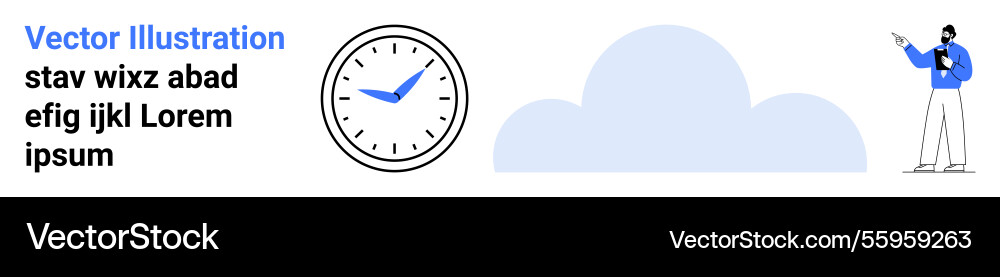 Professional presenting data with clock and cloud Professional presenting data with clock and cloud vector image