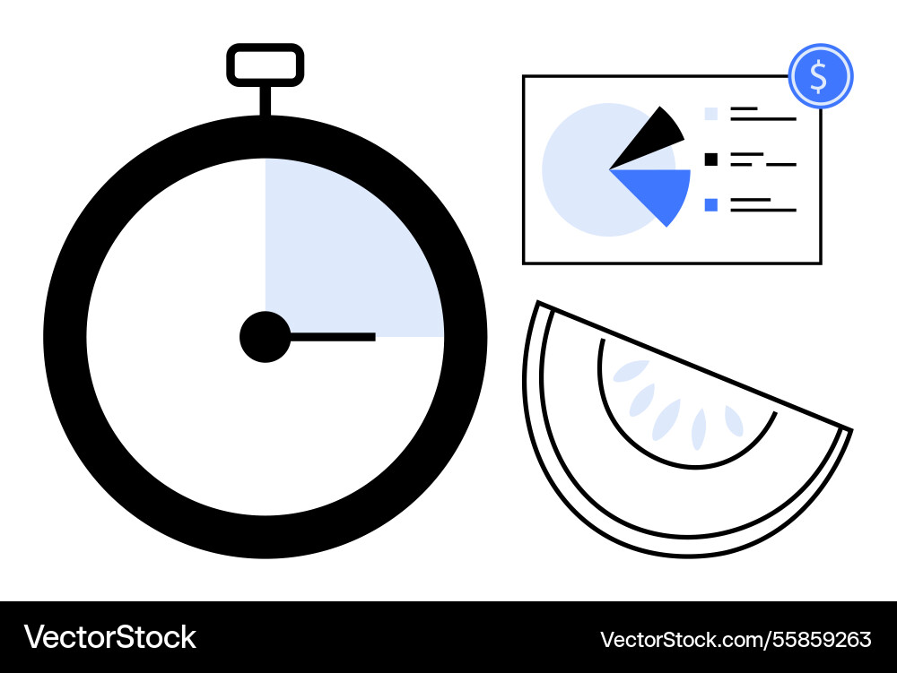 Time management with data analytics and resource Time management with data analytics and resource Vector Image