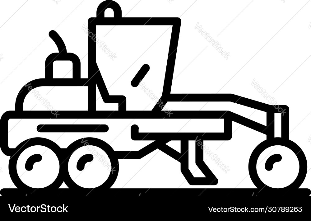 Tractor grader machine icon outline style Tractor grader machine icon outline style vector image
