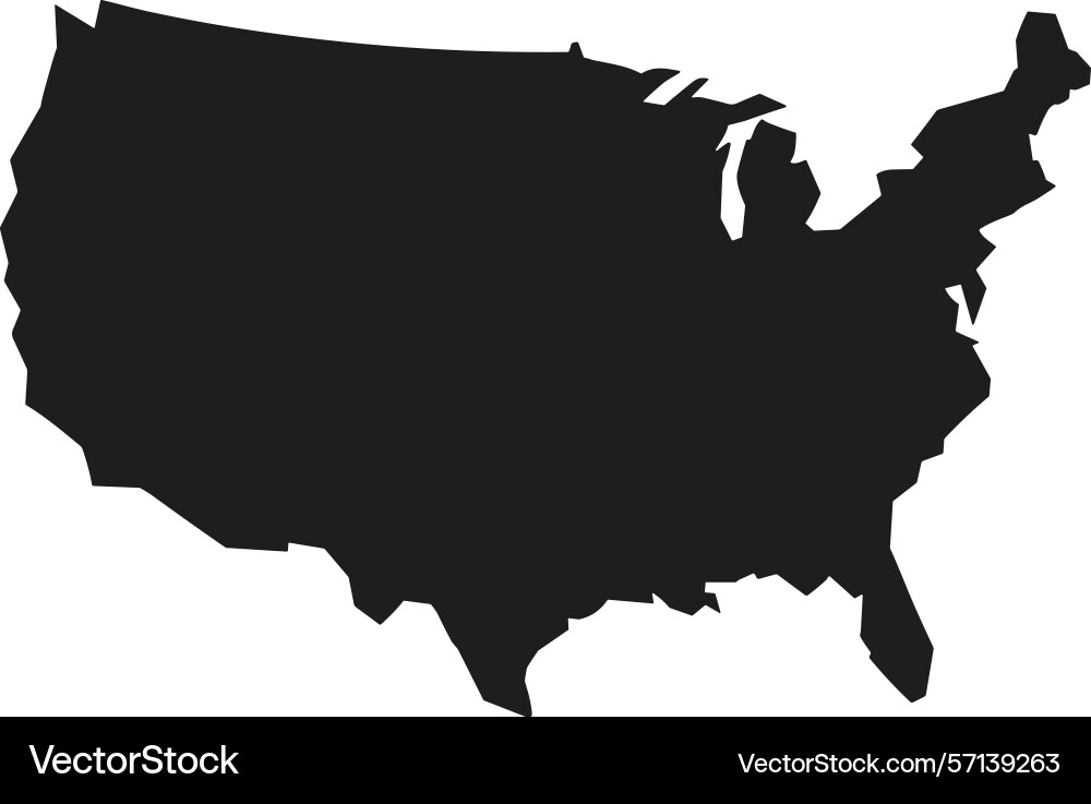 Usa map silhouette united states Vector Image