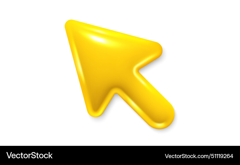 3d arrow pointer mouse cursor icon computer 3d arrow pointer mouse cursor icon computer vector image