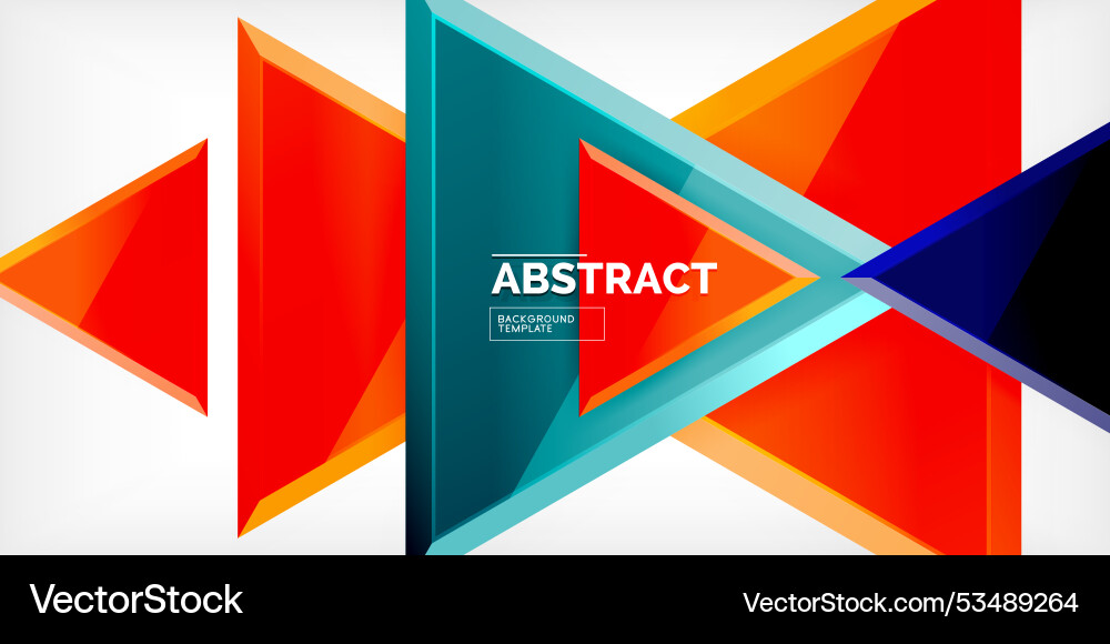 Abstract background - colorful triangles with 3d Vector Image