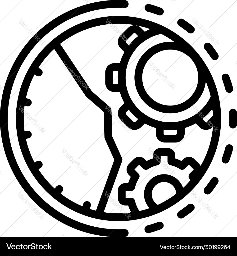 Fix function mechanical watch icon outline style Vector Image