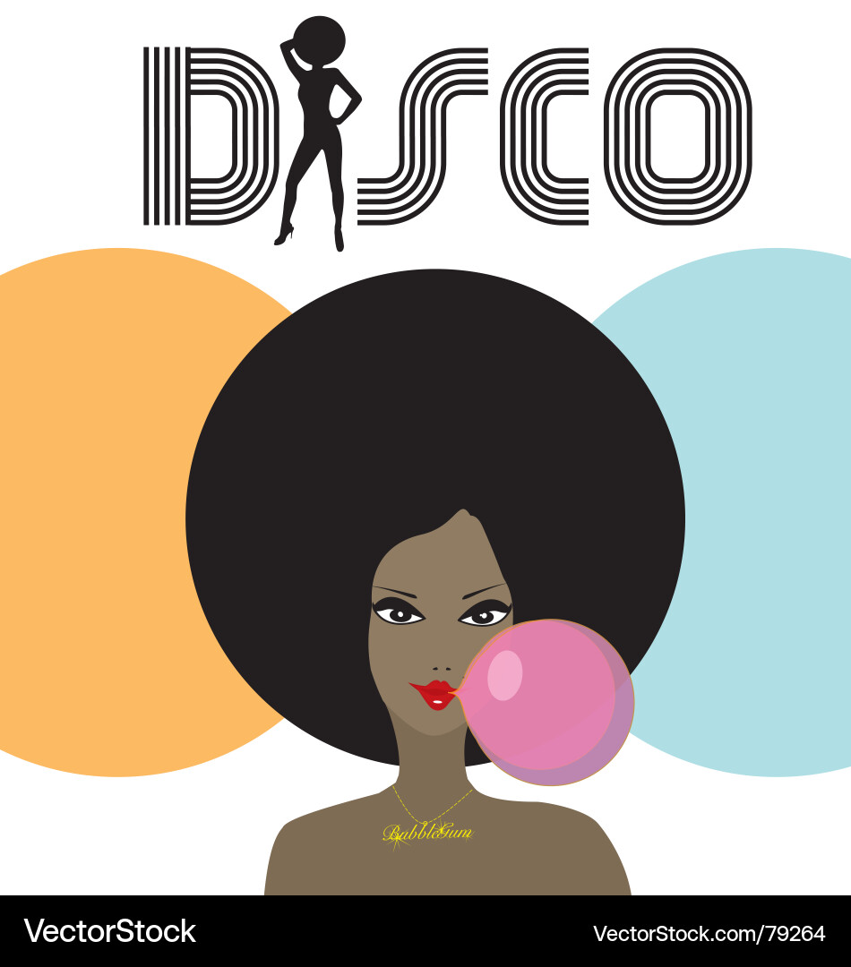 Glam Disco Frau Silhouette Vektorbild