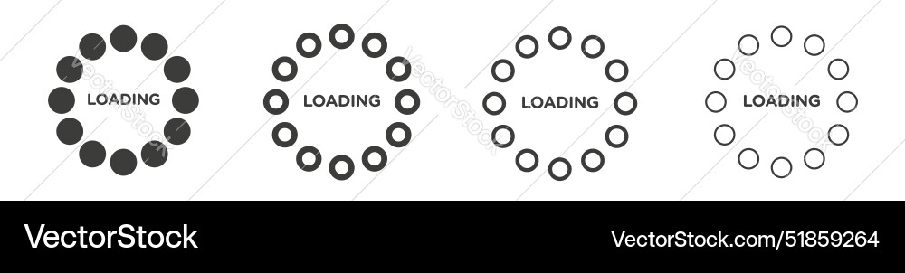 Loading icon set screen load progress wait circle vector image
