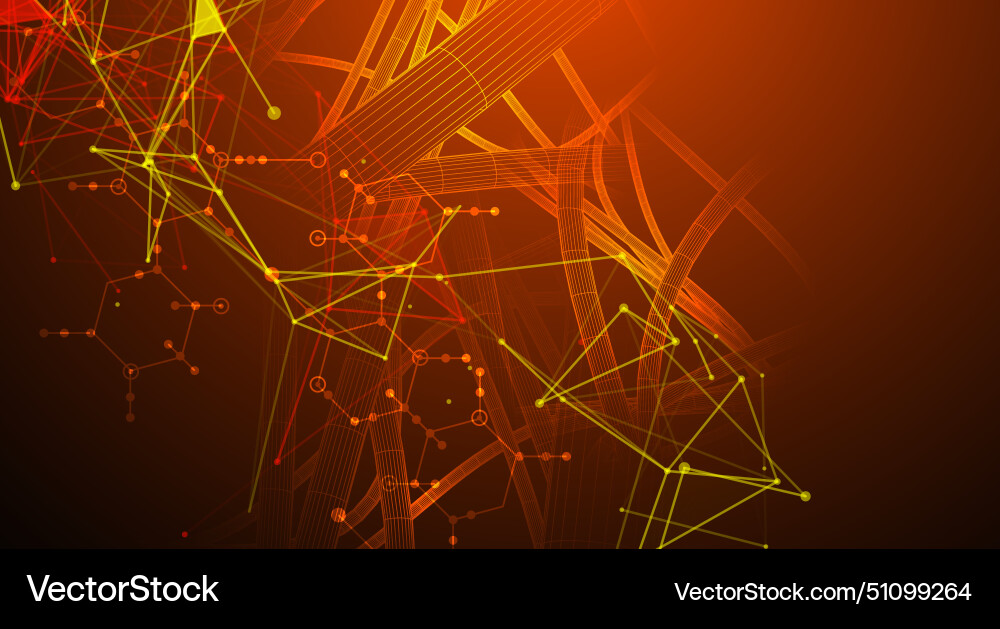 Sci-fi background wireframe dynamic pipes Sci-fi background wireframe dynamic pipes vector image