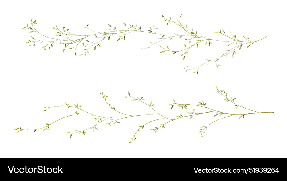 Set of watercolor small leaves elements 04 Set of watercolor small leaves elements 04 vector image
