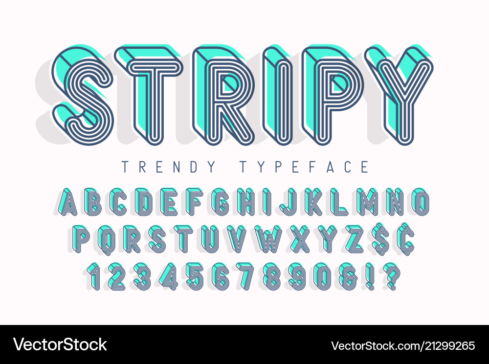 3D Pop Art Alphabet Font - Retro Style Vector Image