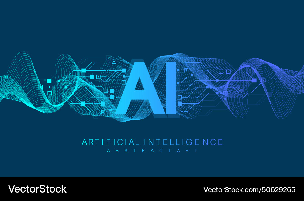 Artificial intelligence and machine learning Vector Image