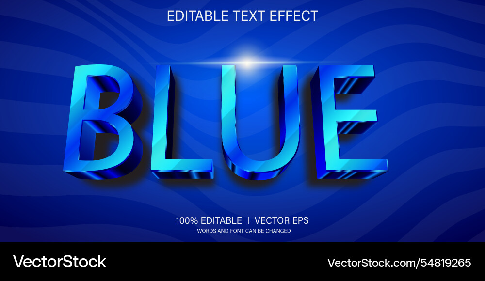 Blue 3d text effect with modern style design Blue 3d text effect with modern style design vector image