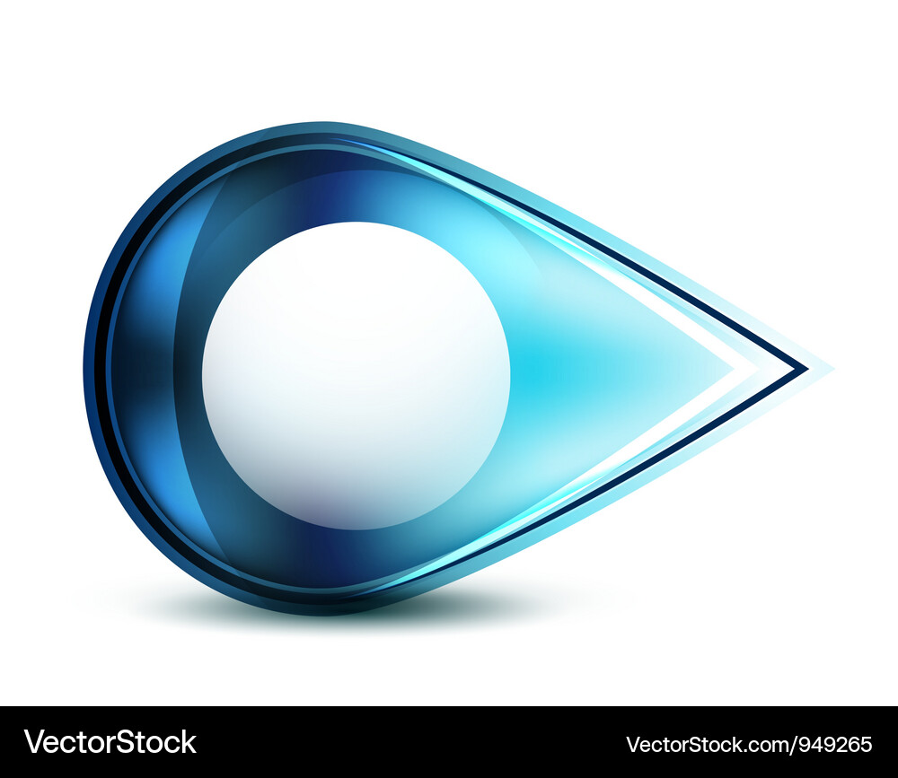 Blue glossy abstract pointer Vector Image