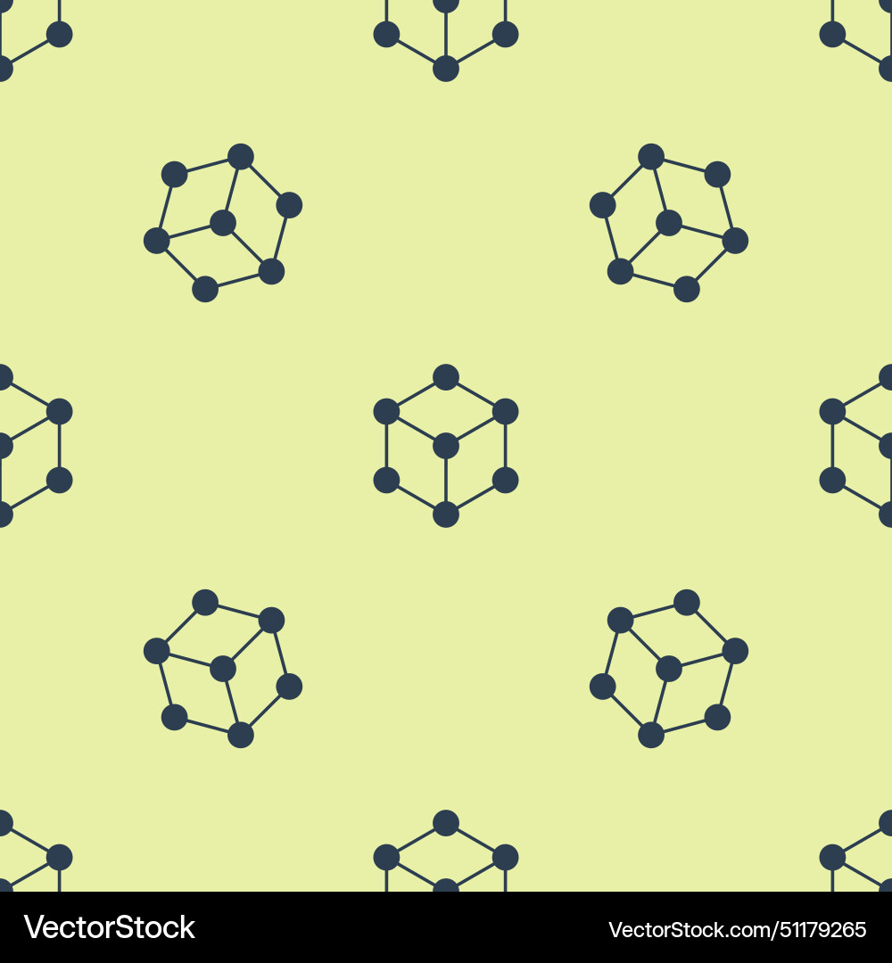Blue molecule icon isolated seamless pattern on Vector Image