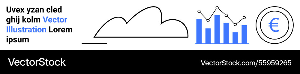 Cloud and data analytics with euro symbol Vector Image