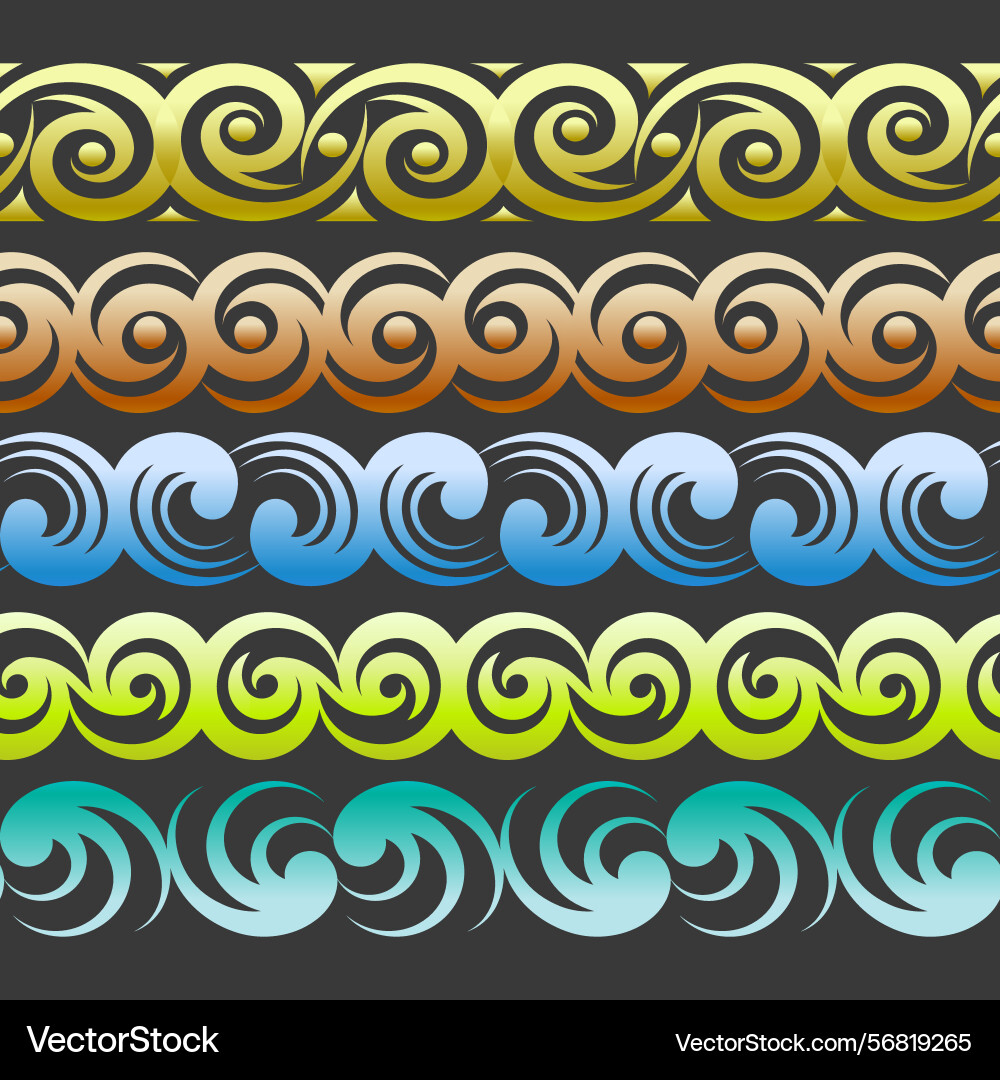 Curl seamless pattern set Curl seamless pattern set vector image