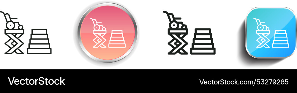 Disabled icon thin linear regular and button vector image