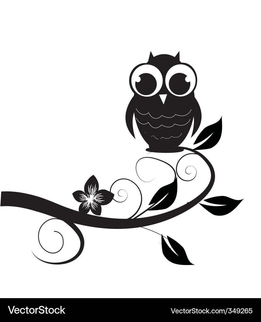 Elegant Owl Silhouette Vector Image