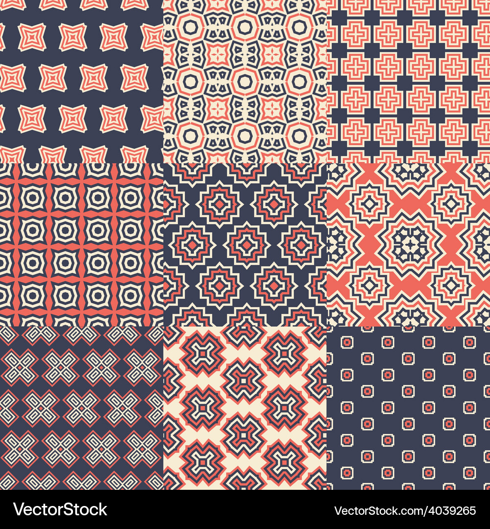 Geometric Pattern Set Vector Image