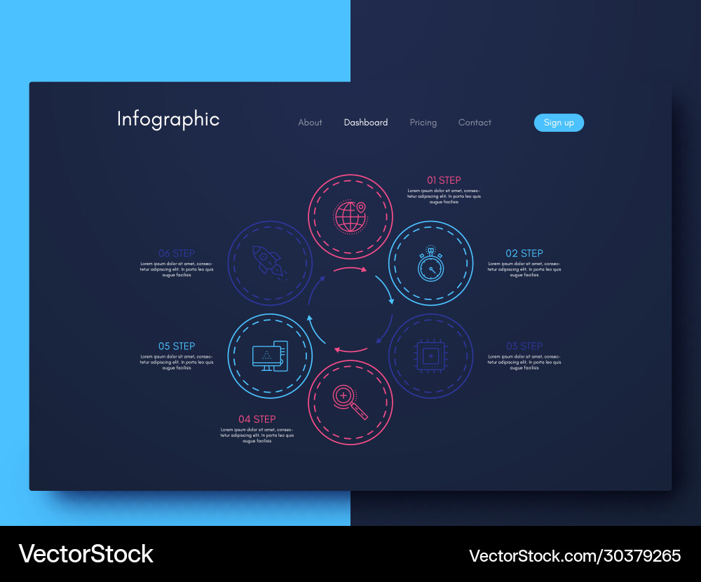 Graphic infographics template for creating mobile Graphic infographics template for creating mobile vector image