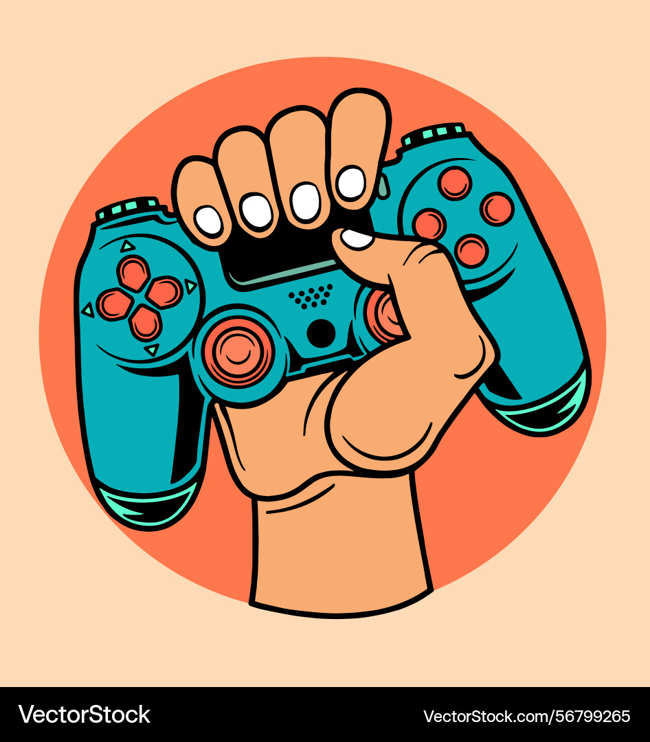 Hand holding game controller Vector Image