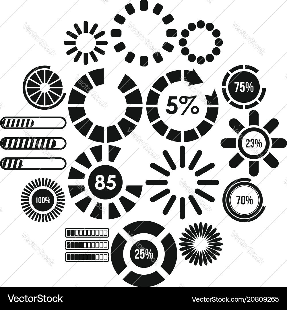 Loading bars and preloaders icons set Loading bars and preloaders icons set vector image