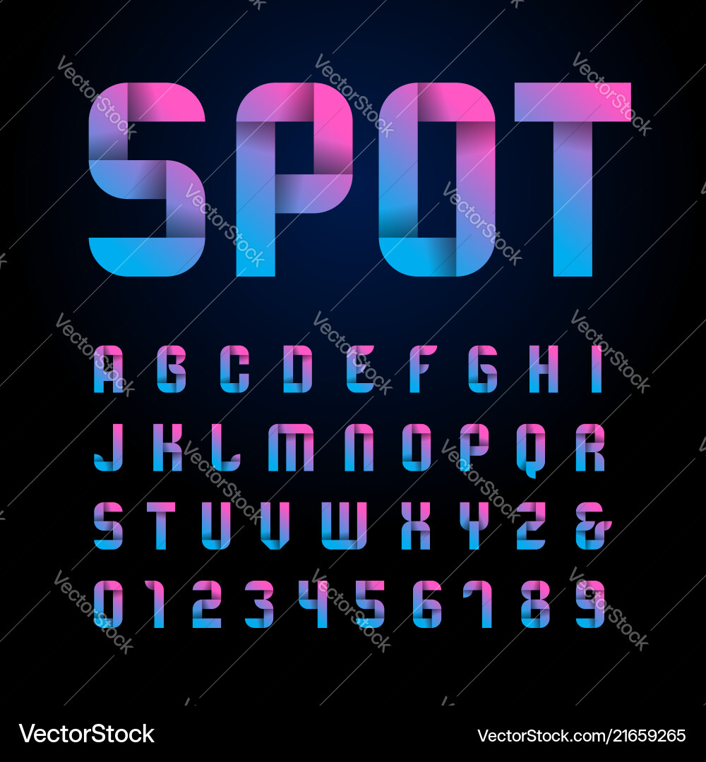 Ribbon font alphabet with latin letters Vector Image