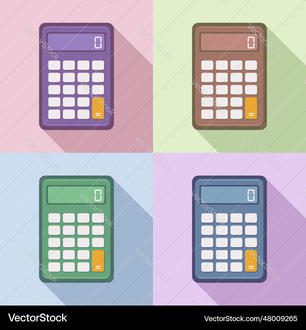 Set of calculator icons Set of calculator icons vector image
