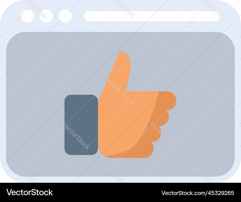 Web like icon flat interface internet Web like icon flat interface internet vector image