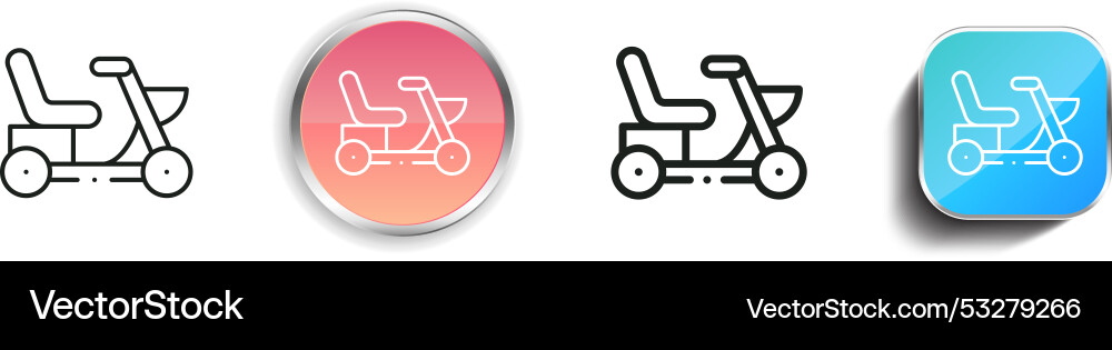 Disabled icon thin linear regular and button vector image