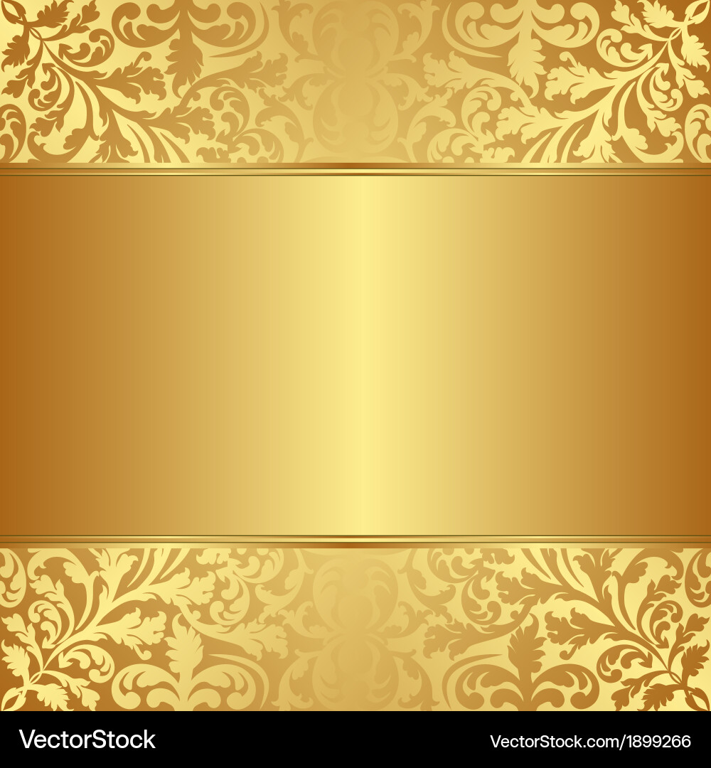 Elegant Gold Floral Background Vector Image