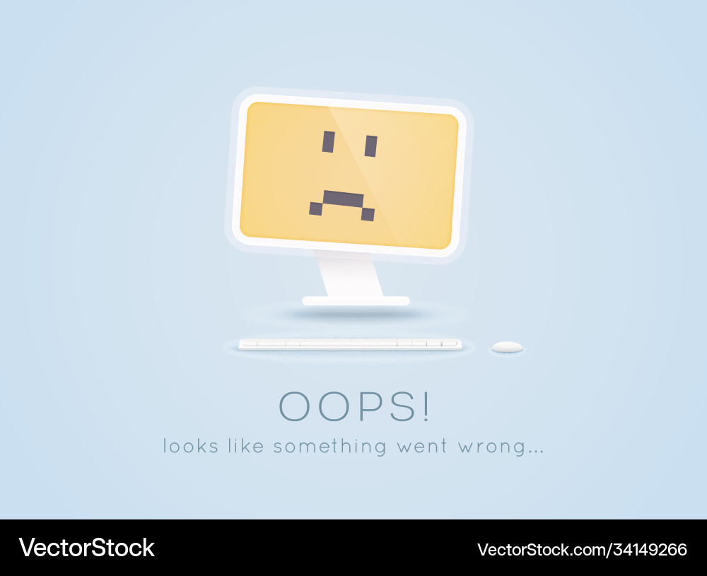 Error 404 Oops - Page Not Found vector image