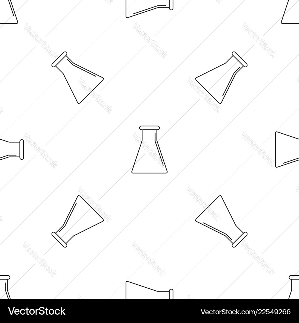 Glass flask pattern seamless Glass flask pattern seamless vector image