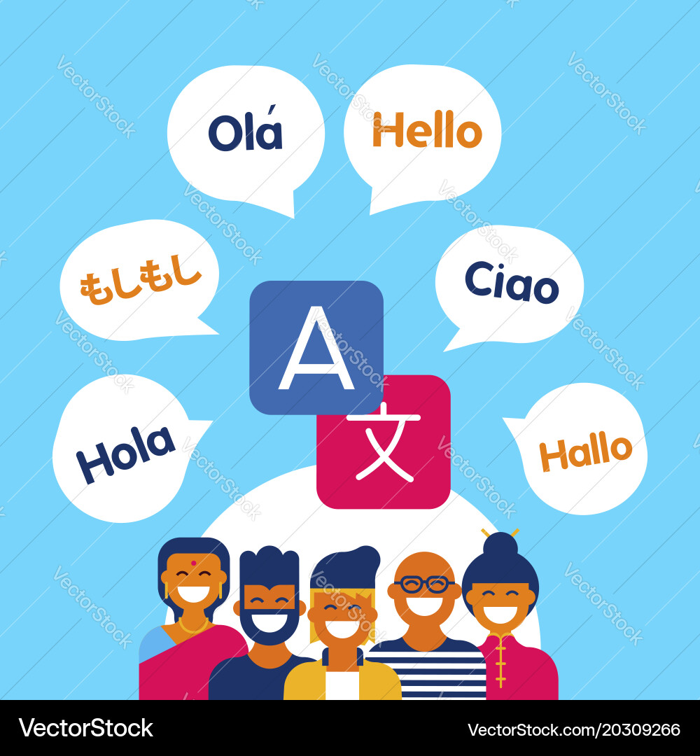 Global Communication App – Diverse Users Vector Image