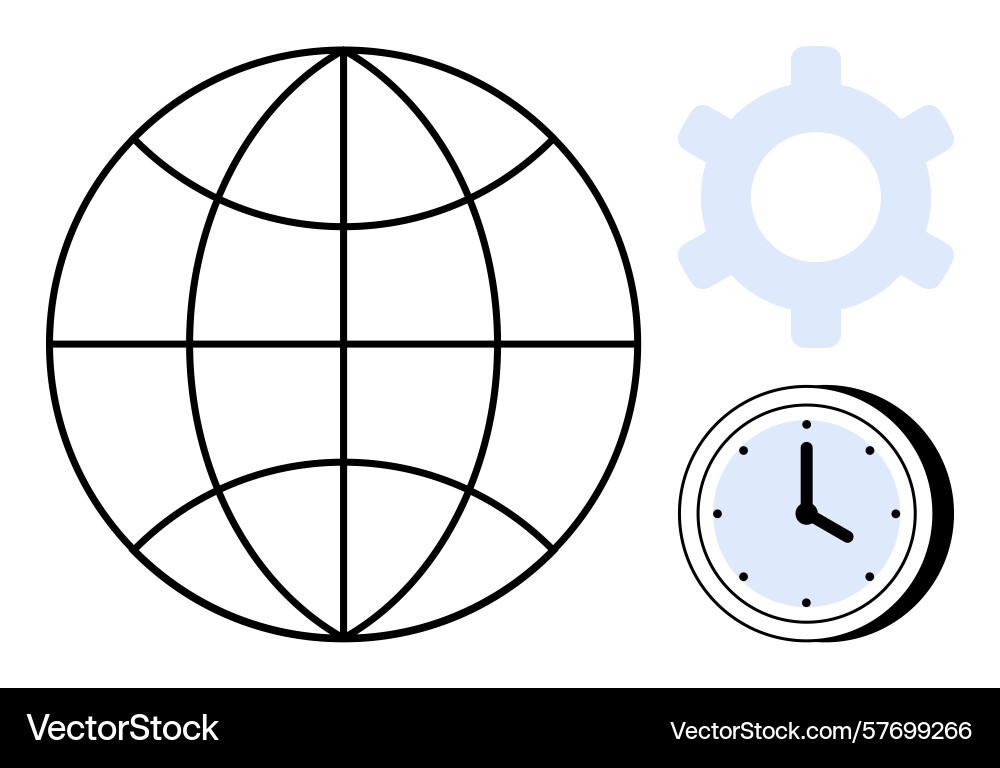 Global connectivity time management and workflow Global connectivity time management and workflow vector image