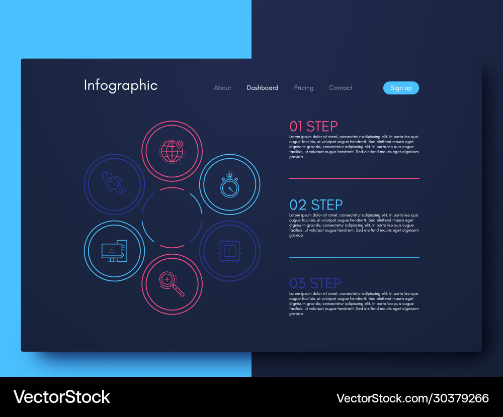 Graphic infographics template for creating mobile Vector Image