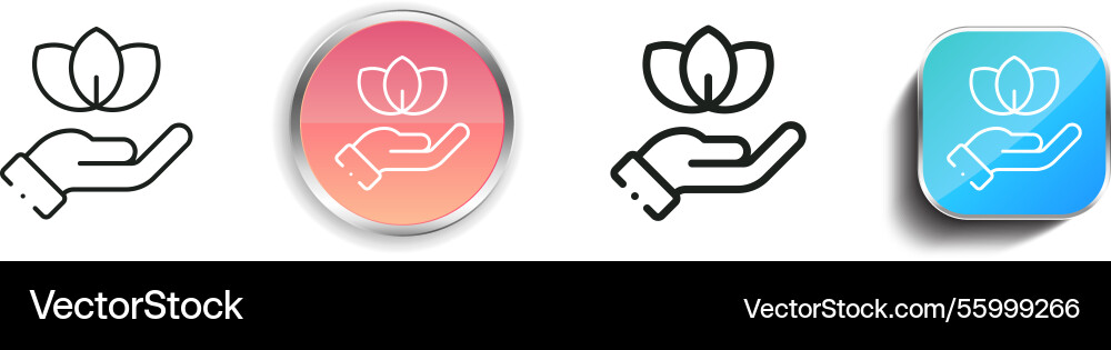 Leaves icon thin linear regular and button style vector image