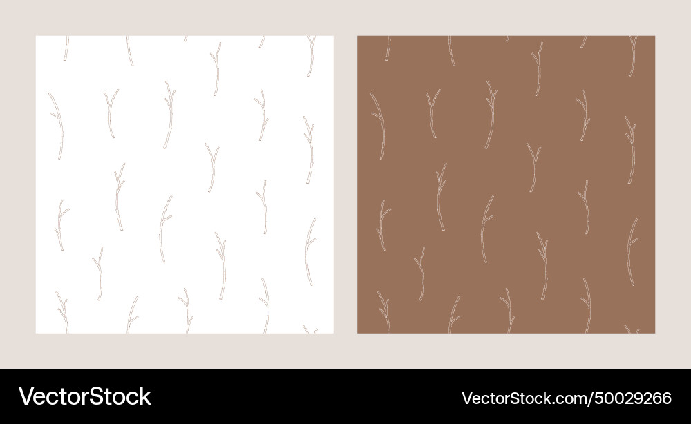 Set of two seamless patterns with apricot branches vector image