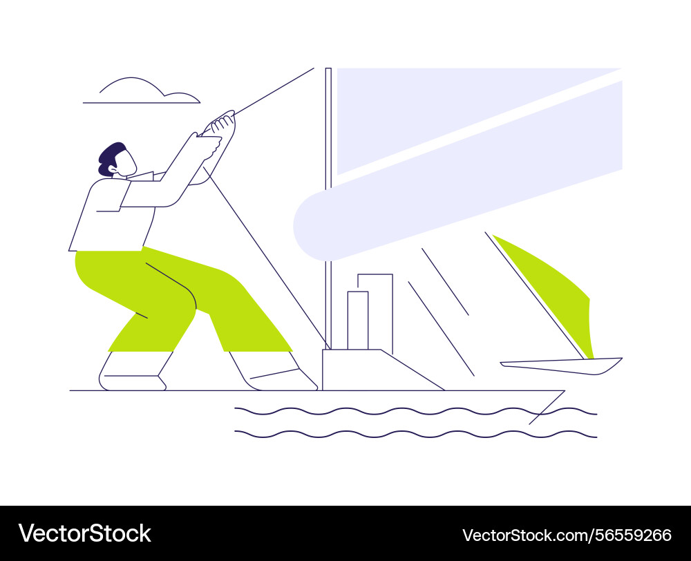 Setting a sail abstract concept Setting a sail abstract concept vector image