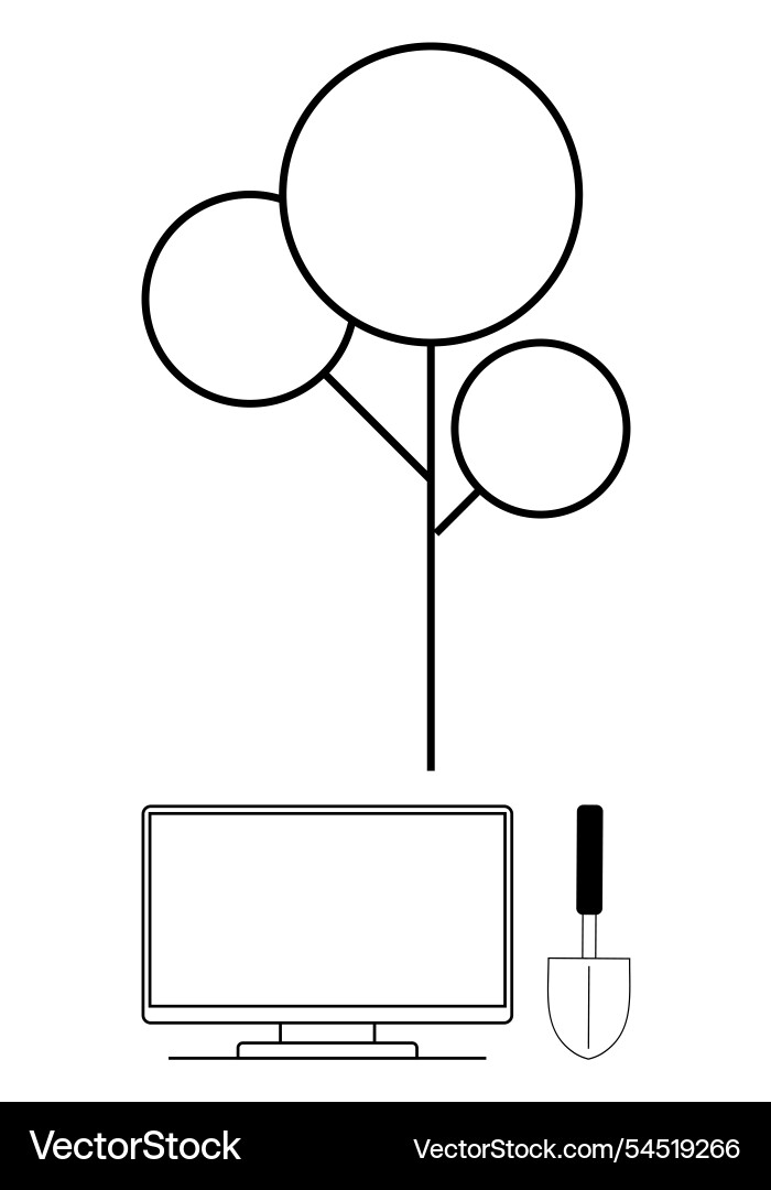 Technology and nature integration tree computer Technology and nature integration tree computer Vector Image