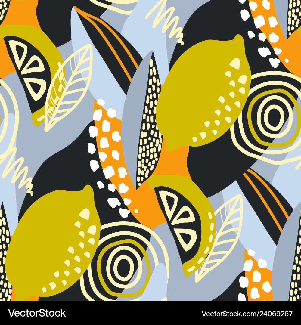 Abstract seamless pattern with lemons Abstract seamless pattern with lemons vector image