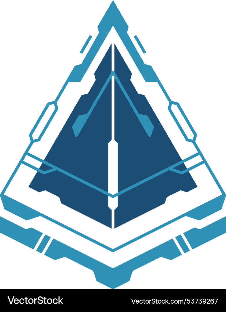 Blue hud arrow triangular pointer ui element Blue hud arrow triangular pointer ui element vector image