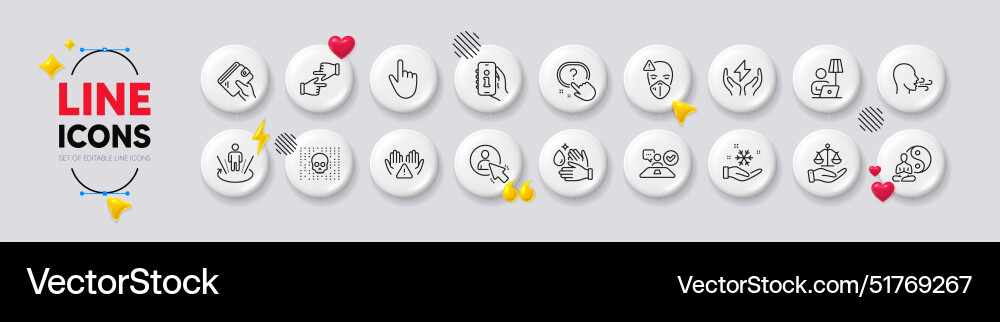 Breathing exercise user and cursor line icons Breathing exercise user and cursor line icons vector image