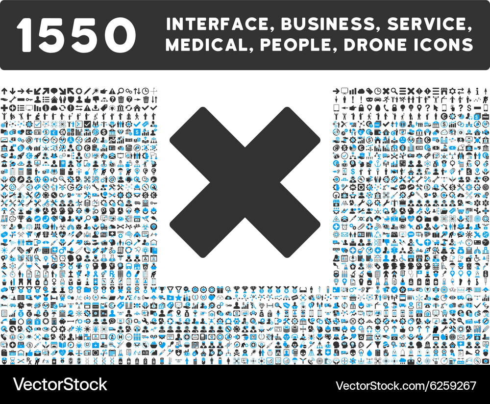 Delete icon and more interface business tools Vector Image