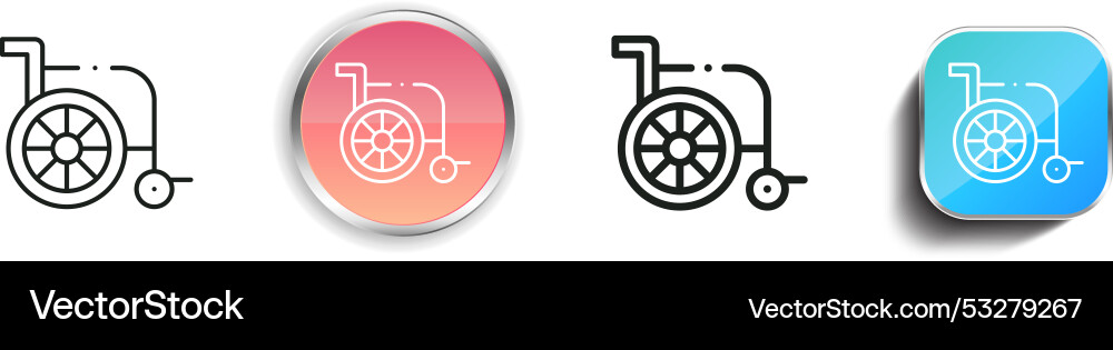 Disabled icon thin linear regular and button vector image