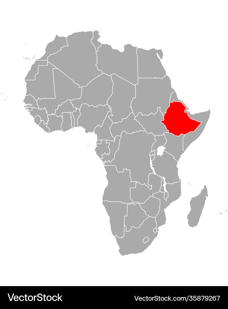 Ethiopia Map Africa Vector Image