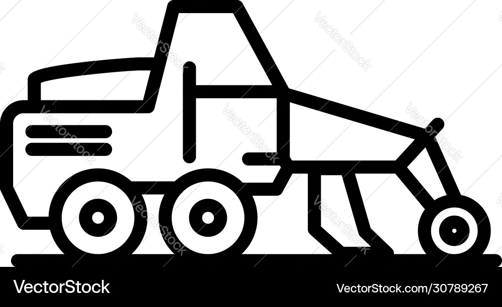 Grader vehicle icon outline style Grader vehicle icon outline style Vector Image