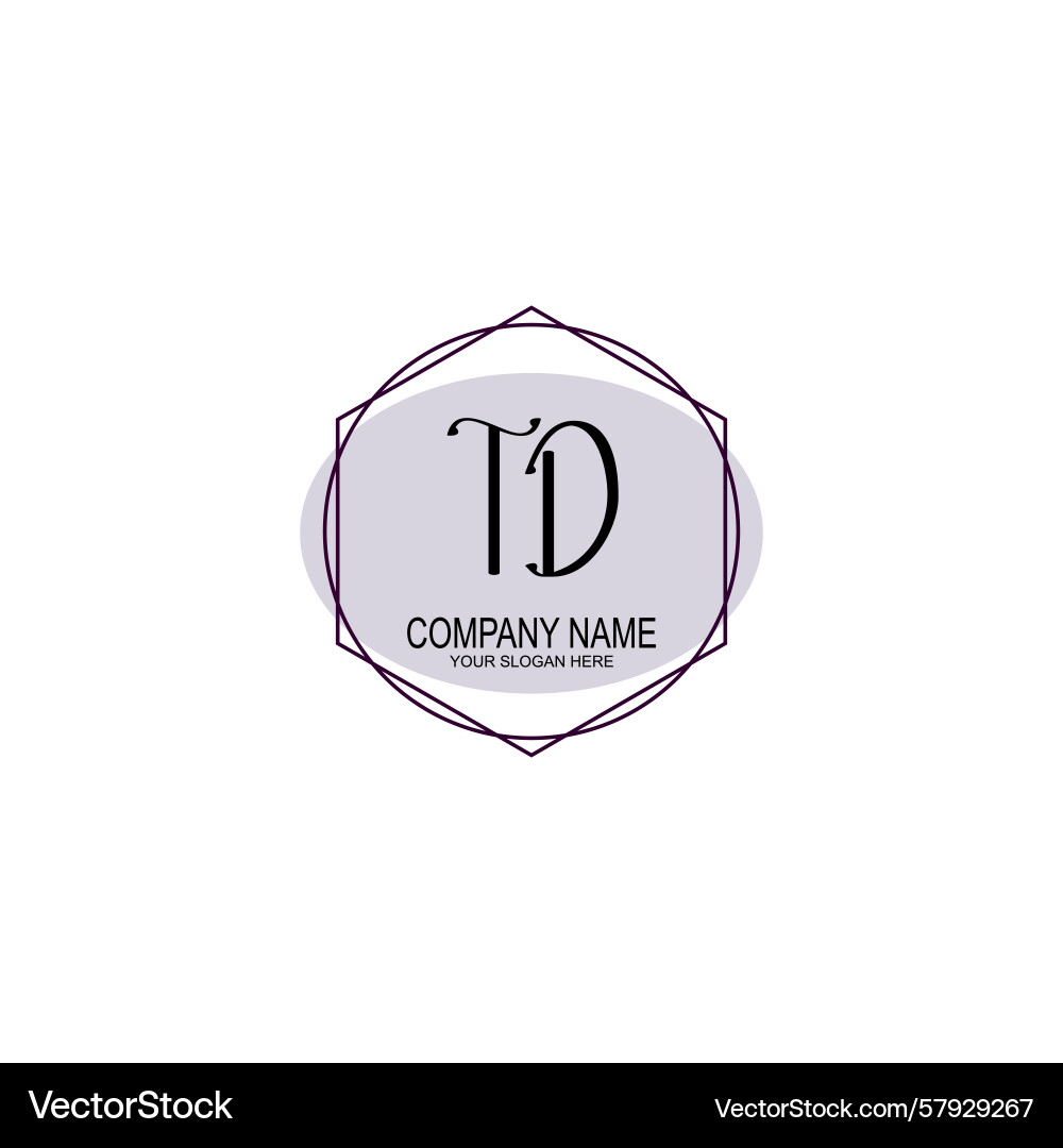 Handwriting logo concepts with initial td Vector Image
