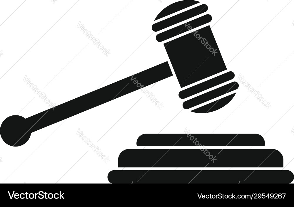 Judge gavel icon simple style Judge gavel icon simple style Vector Image